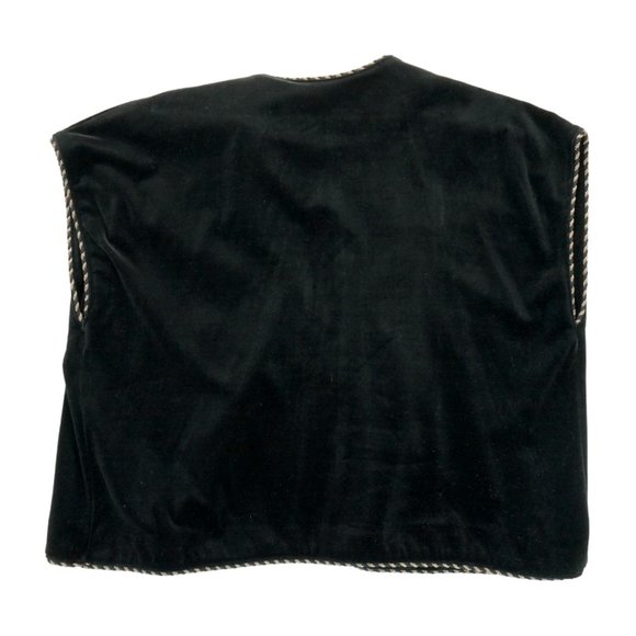 Vintage 70s‎ Black Velvet Vest Gold Trim Embroidered Act III Union Label Size 4 - Picture 5 of 6